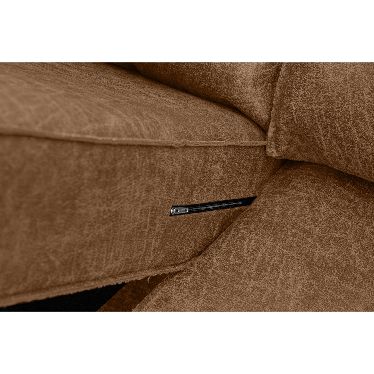 KONSIMO INVIA Narożnik w stylu loft lewy z otomaną ciemny szary brązowy