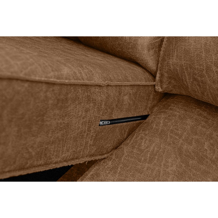 KONSIMO INVIA Narożnik w stylu loft lewy z otomaną ciemny szary brązowy