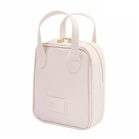 Kosmetyczka organizer na kosmetyki z rączką 17x7x19cm kremowa KS128B