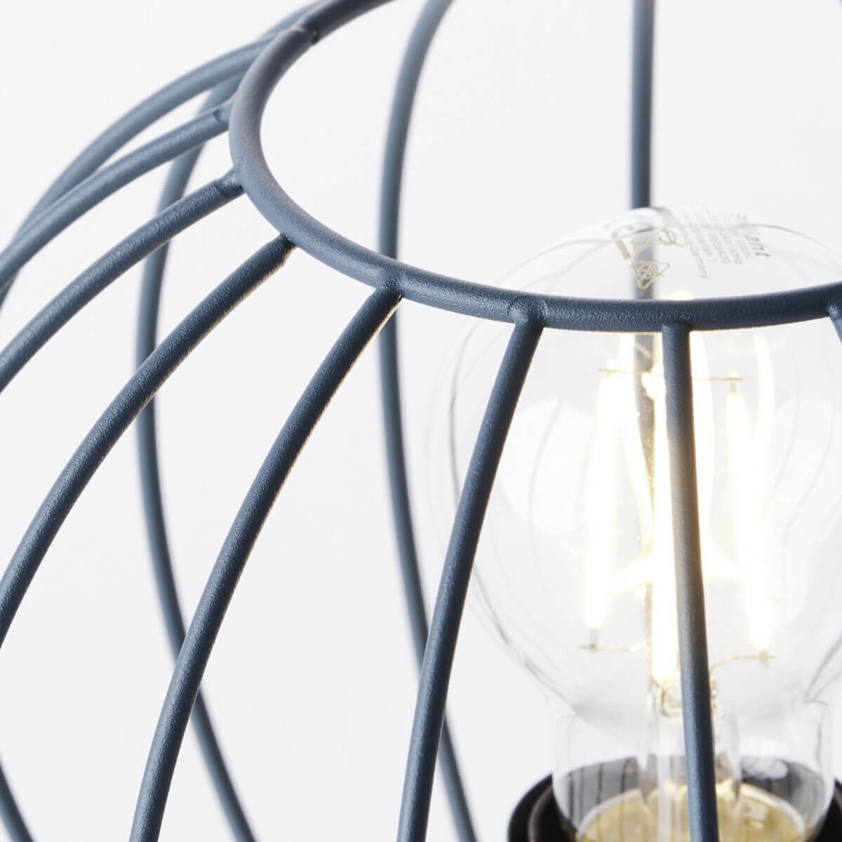 Kulista lampka nocna Sorana 93044/73 Brilliant druciana klatka drewno turkus