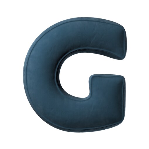 Poduszka literka G, pruski błękit, 35x40cm, Posh Velvet