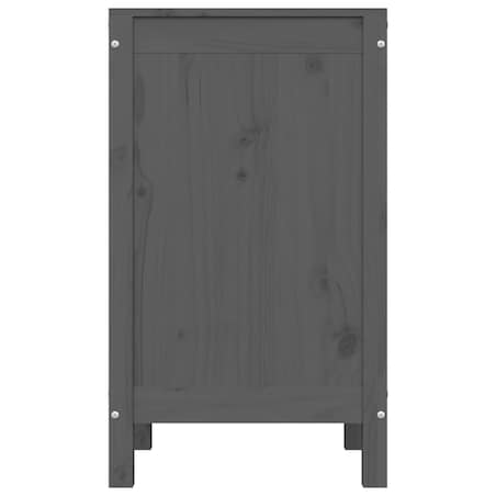 vidaXL Skrzynia na pranie, szara, 44x44x76 cm, lita sosna