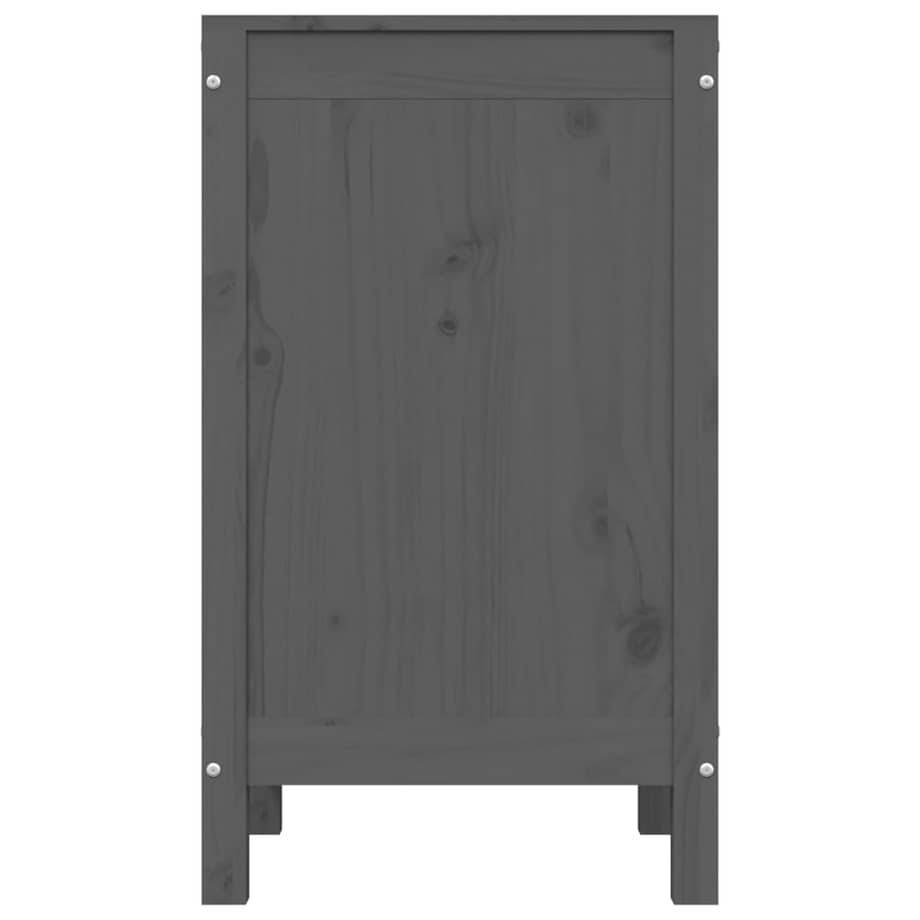 vidaXL Skrzynia na pranie, szara, 44x44x76 cm, lita sosna