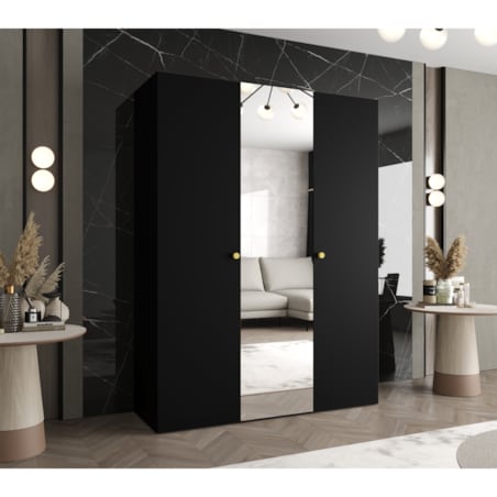 Szafa uchylna otwierana PARMA 2 150 wys. 202 cm Czarny + u. Złoty