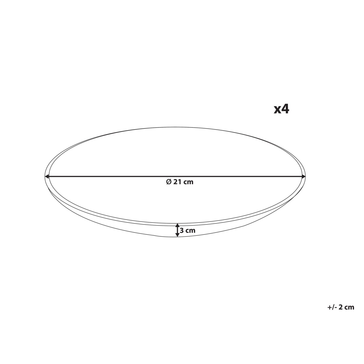 Zestaw 4 małych talerzy JUNIPER Kamionka Błękitny