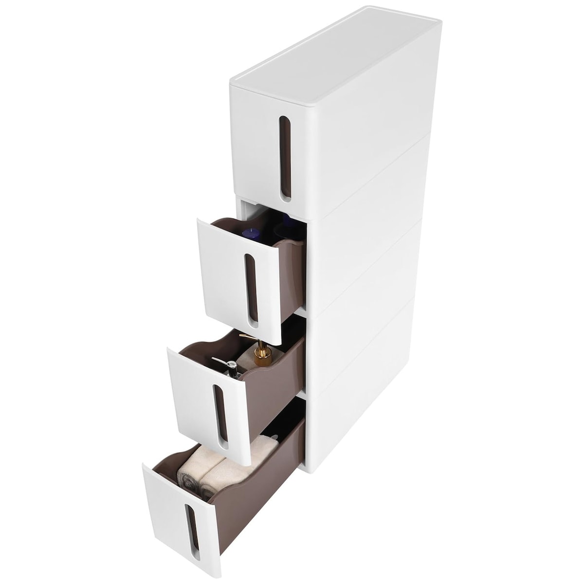 MOBILNA SZAFKA ŁAZIENKOWA Z SZUFLADAMI - BIAŁA