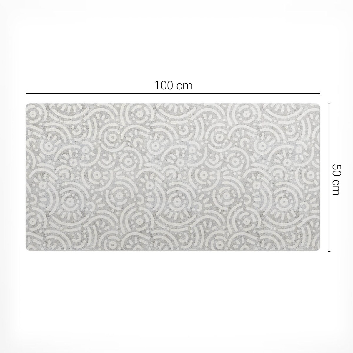 Szara mata na biurko Geometryczny wzór retro, 100x50 cm