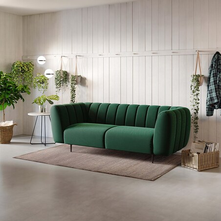 Shel 3-osobowa sofa - ciemnozielona