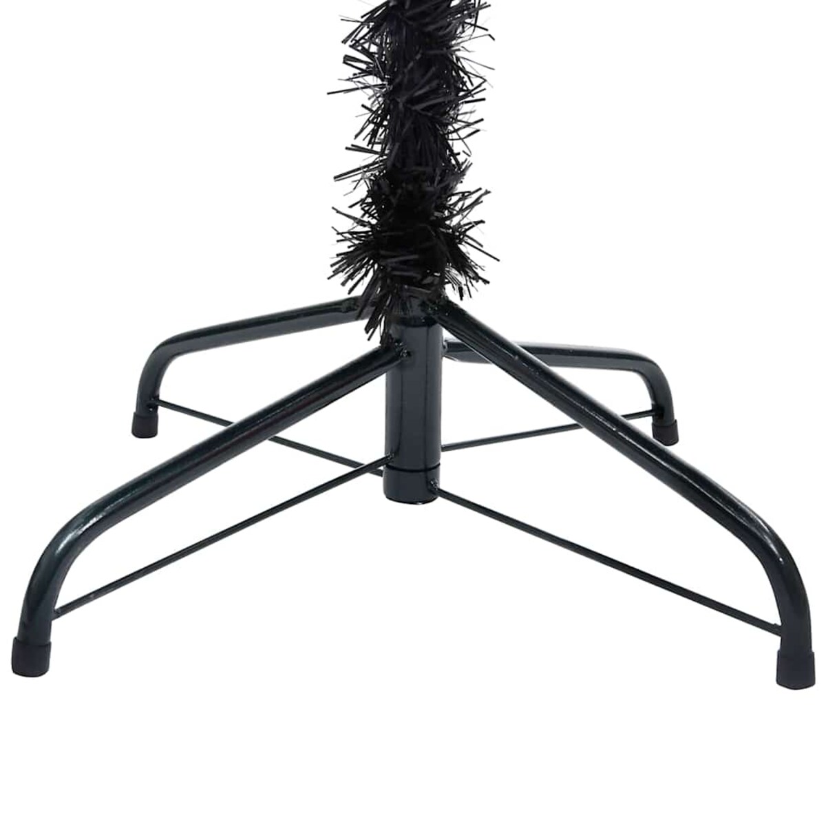 vidaXL Sztuczna choinka z lampkami i bombkami, czarna, 240 cm, PVC