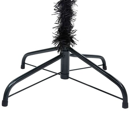 vidaXL Sztuczna choinka z lampkami i bombkami, czarna, 240 cm, PVC