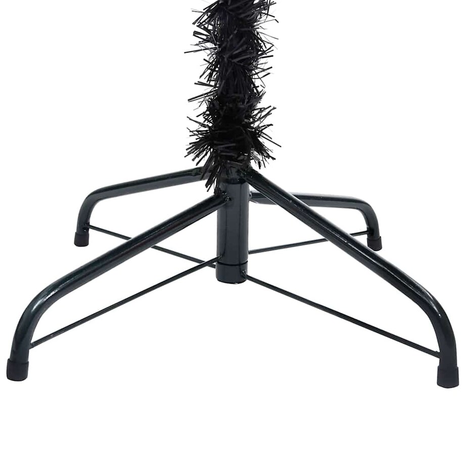 vidaXL Sztuczna choinka z lampkami i bombkami, czarna, 240 cm, PVC