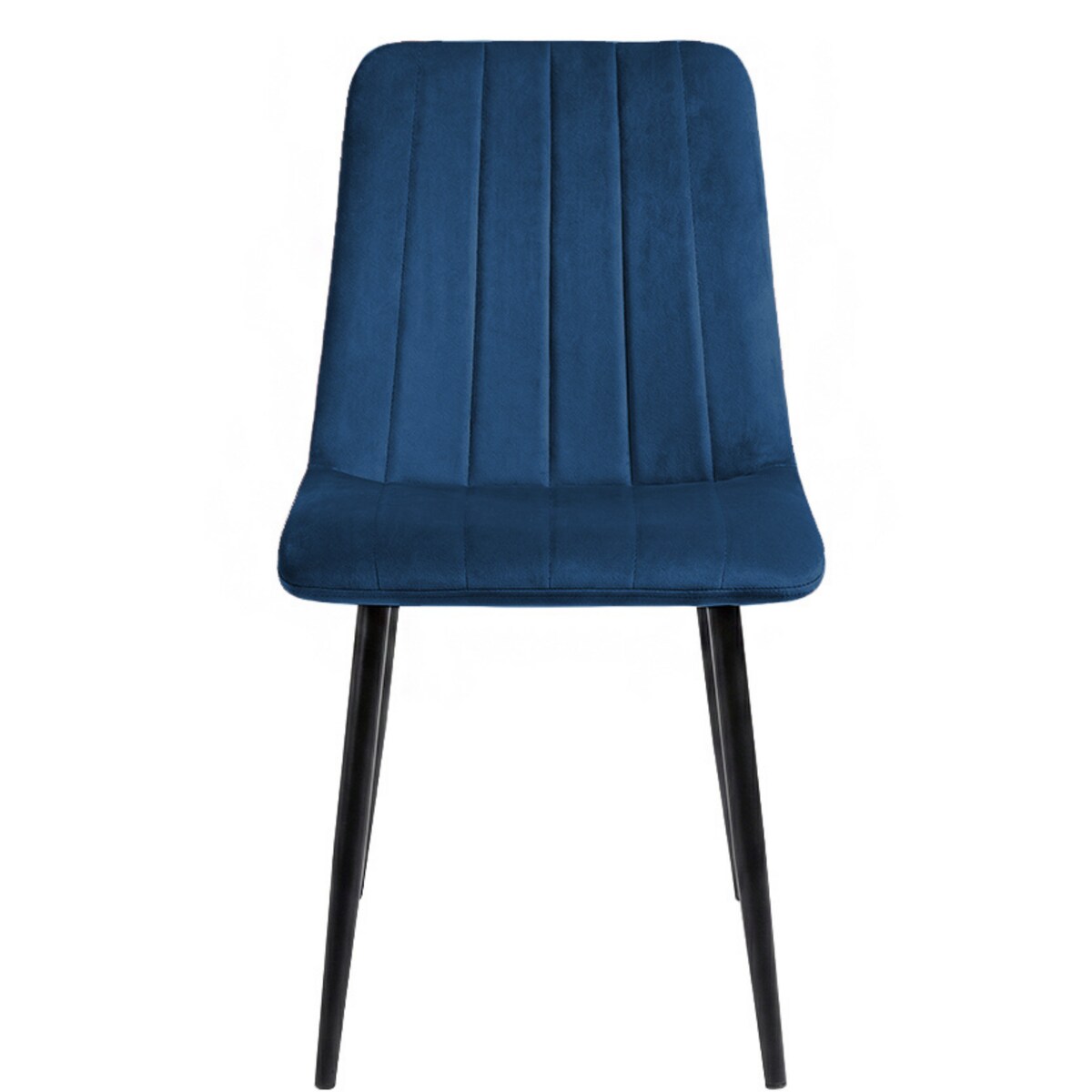 Krzesło do jadalni i salonu granatowy welur – nowoczesne krzesło na czarnych nogach
