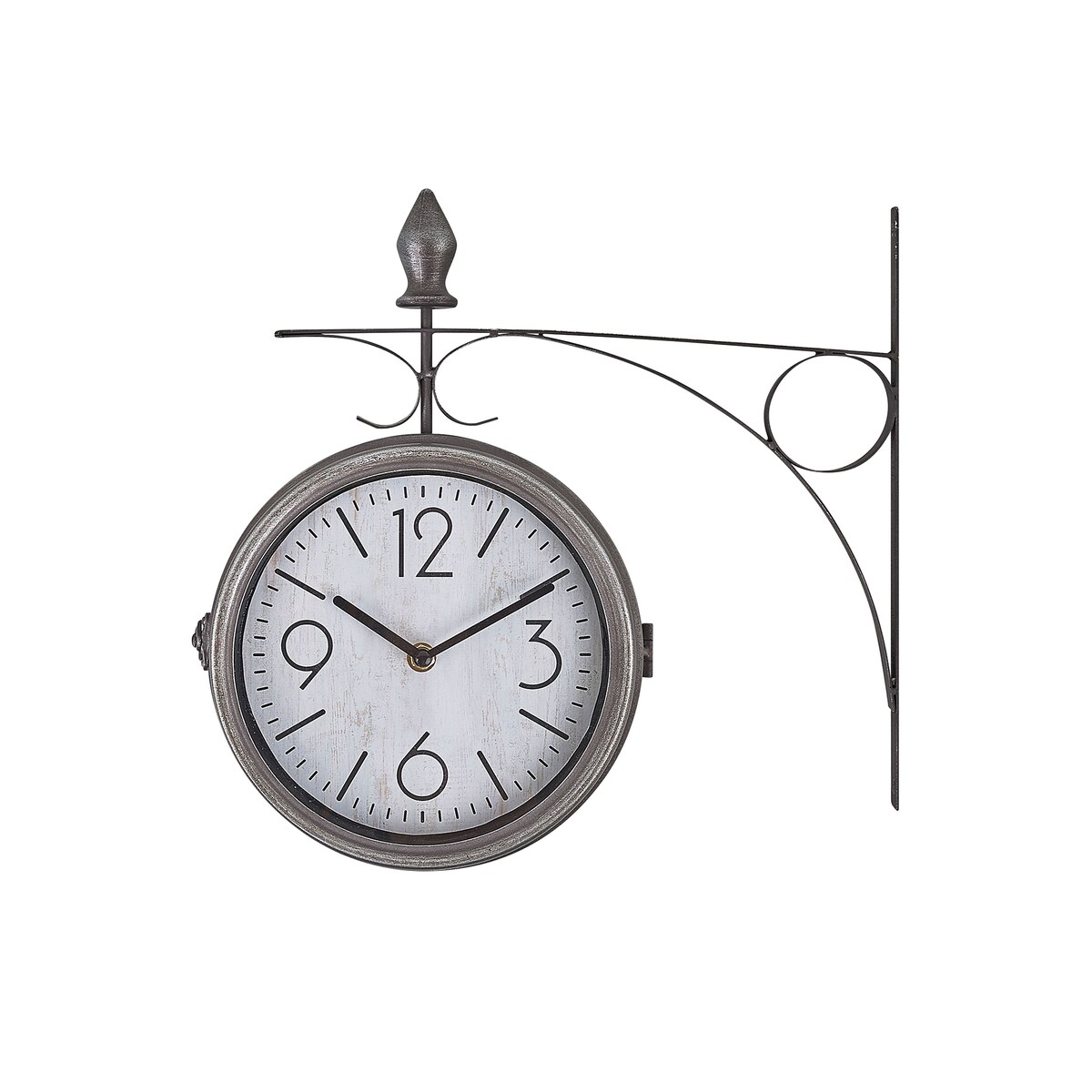 Zegar ścienny ROMONT 34 cm Metal Srebrny