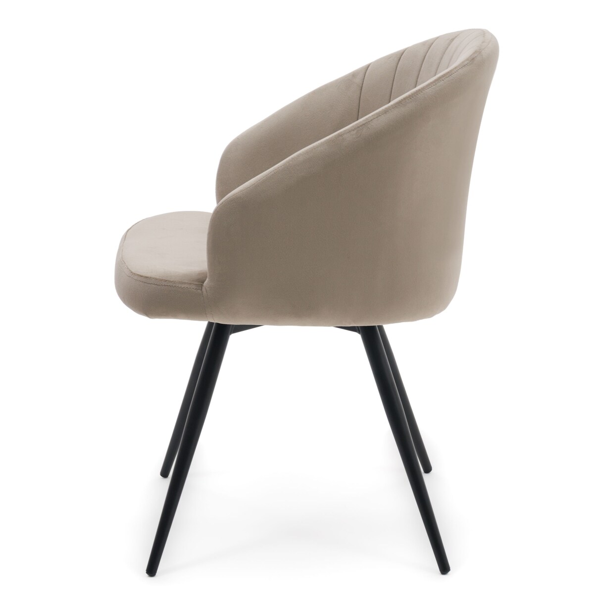 Krzesło tapicerowane obrotowe welurowe do salonu MODENA ciemnobeżowe