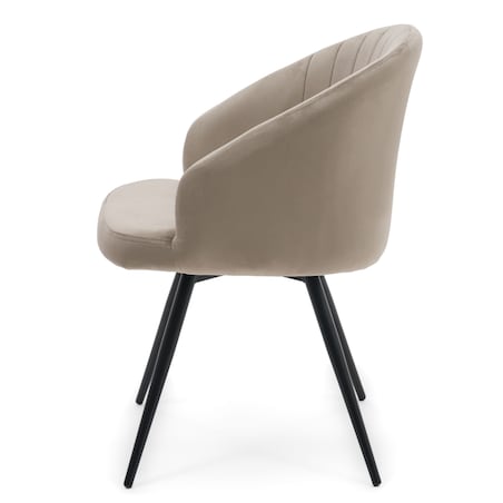 Krzesło tapicerowane obrotowe welurowe do salonu MODENA ciemnobeżowe
