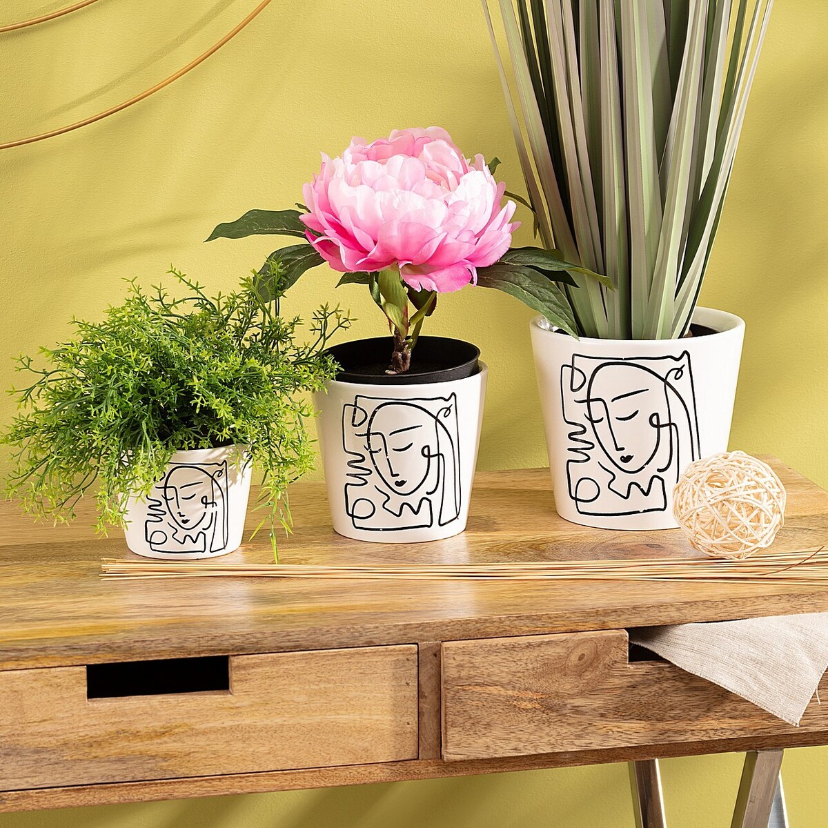 Osłona na doniczkę Face II 12cm, ⌀13 x 12 cm