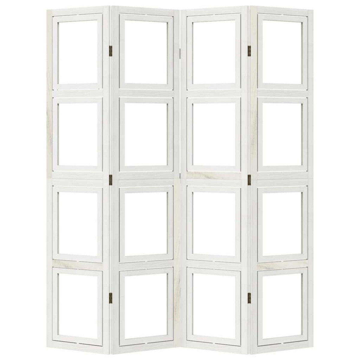 vidaXL Parawan pokojowy, 4-panelowy, biały, lite drewno paulowni