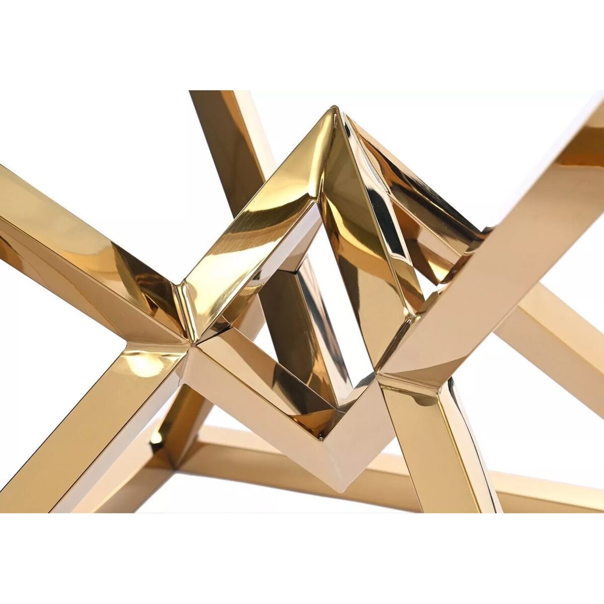 Nowoczesna złota konsola ze stali nierdzewnej z czarną szybą nowojorska Diament Glamour 120x40x80