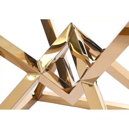 Nowoczesna złota konsola ze stali nierdzewnej z czarną szybą nowojorska Diament Glamour 120x40x80