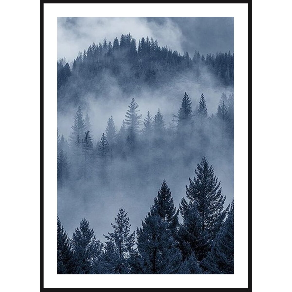 Poster Story, Plakat, Obraz - Las w Niebieskich Odcieniach, wymiary 42 x 60 cm