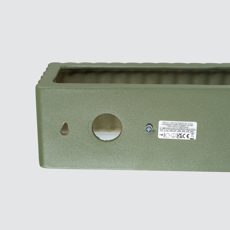 Kinkiet ceramiczny RIGATA zielony oliwkowy