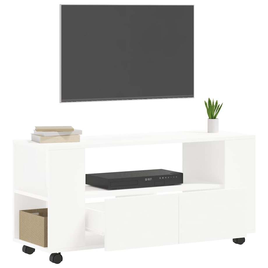 vidaXL Szafka pod TV, biała, 102x34,5x43 cm, materiał drewnopochodny