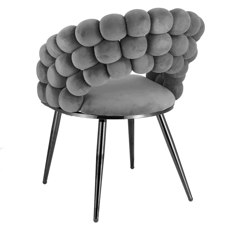 Krzesło welurowe tapicerowane BELLA szare