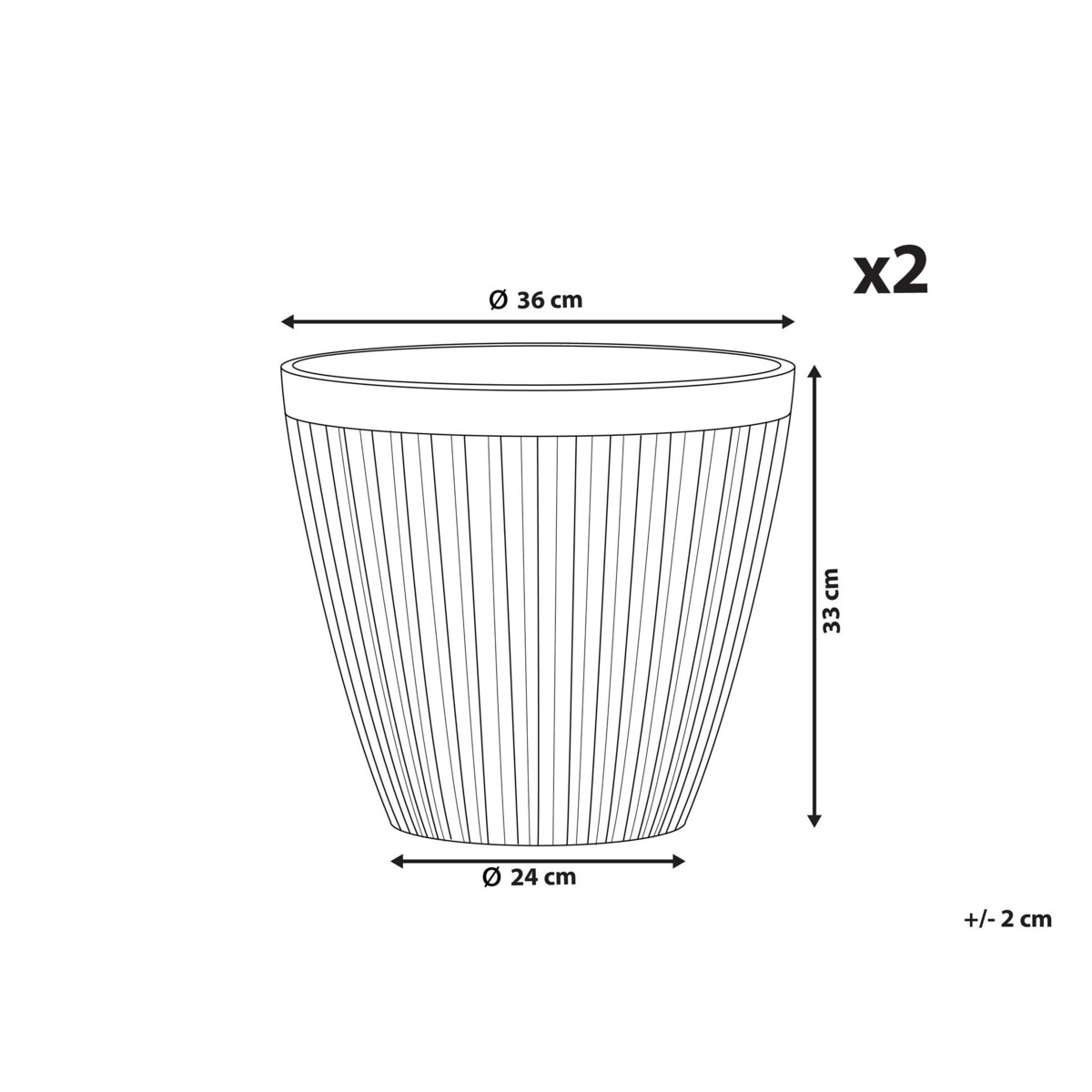 Zestaw 2 doniczek ⌀ 36 cm beżowoszare POKA
