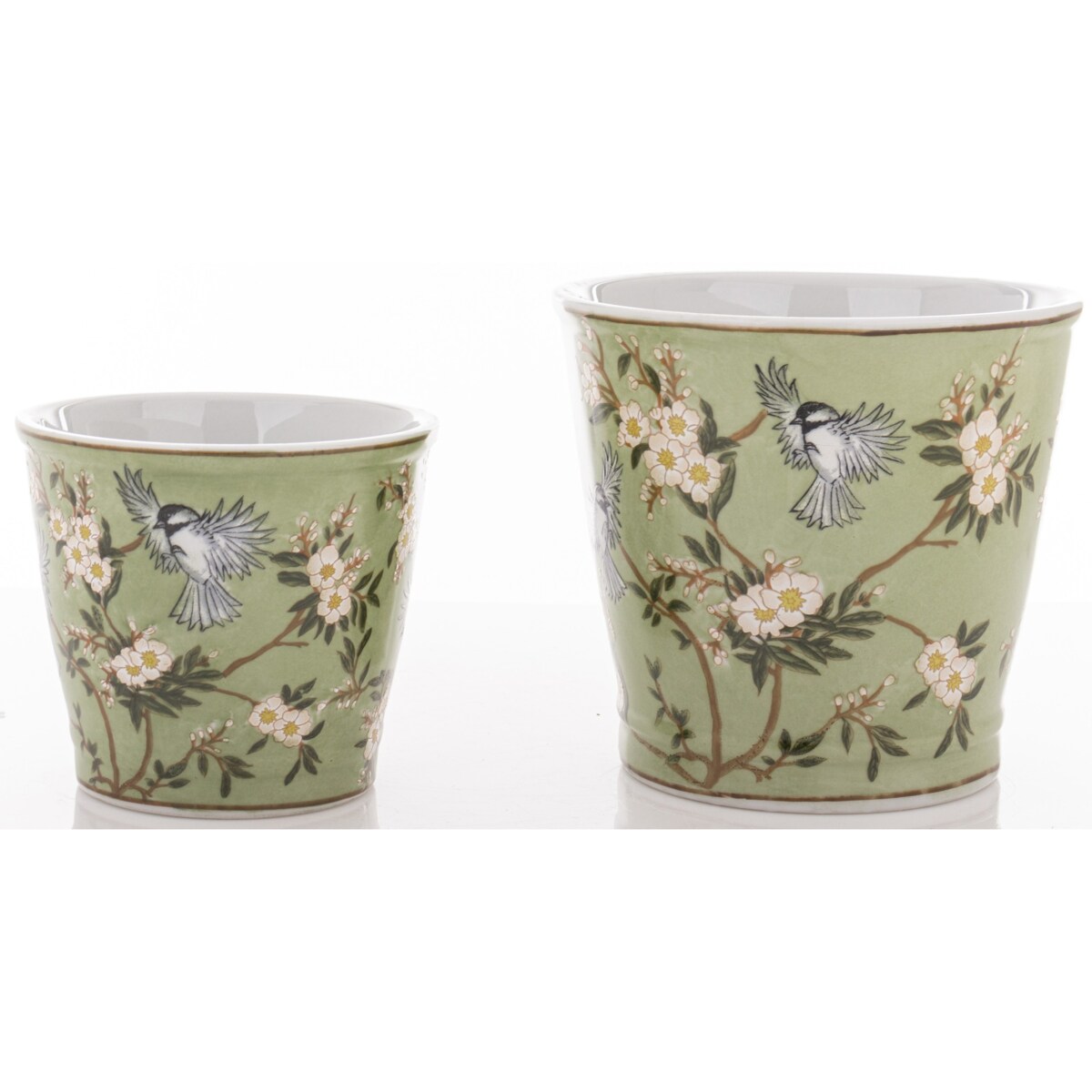 Osłonka porcelanowa 2 szt. 12x13,5x13,5 cm i 16x17,5x17,5 cm PORSELEN-3 z podstawką