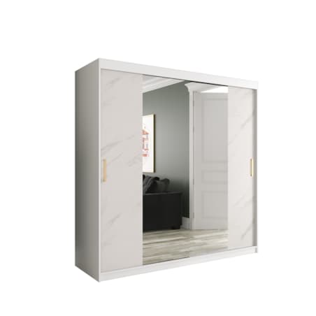 Szafa przesuwna Garderoba MARMUR T1 200 gł. 62 biały