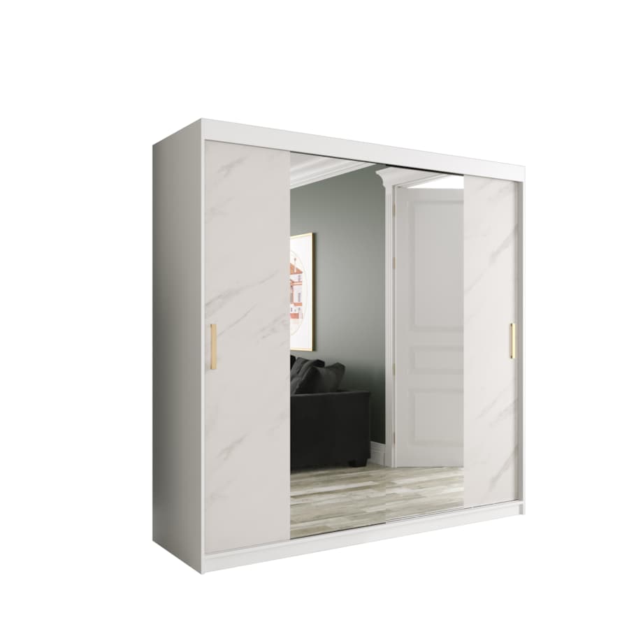 Szafa przesuwna Garderoba MARMUR T1 200 gł. 62 biały