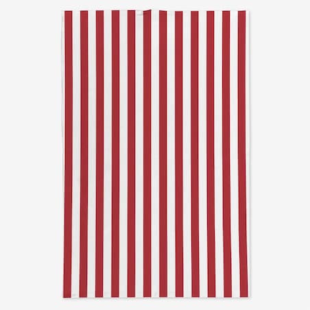 Lniany ręcznik kuchenny - czerwone paski - 2 cm