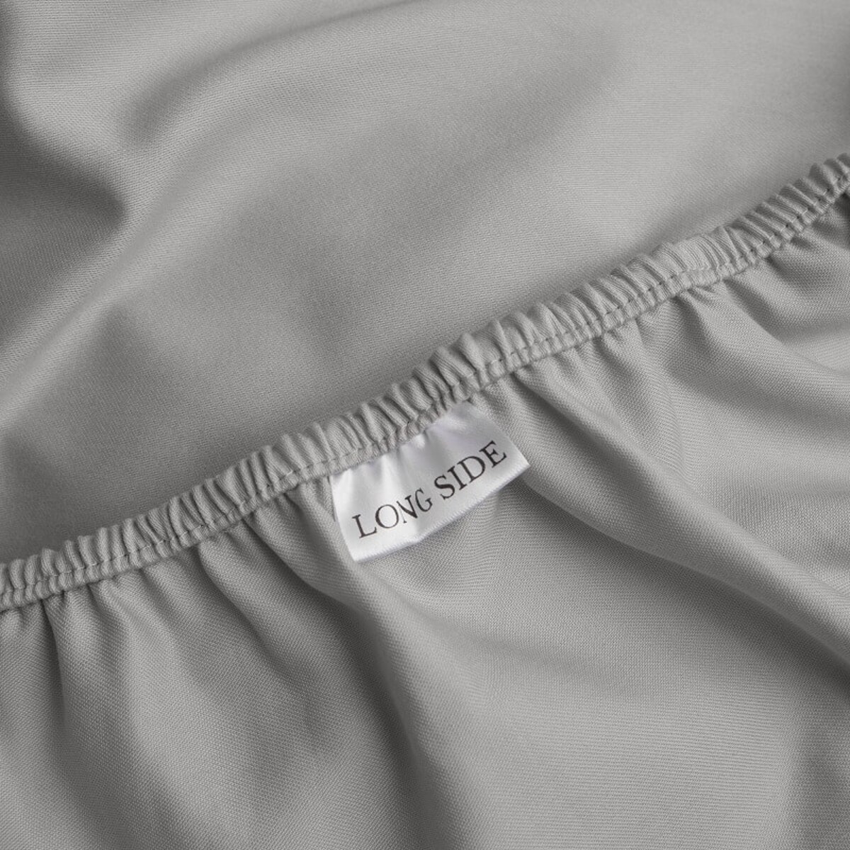 Prześcieradło satynowe z gumką cloudy grey 140 x 200 cm