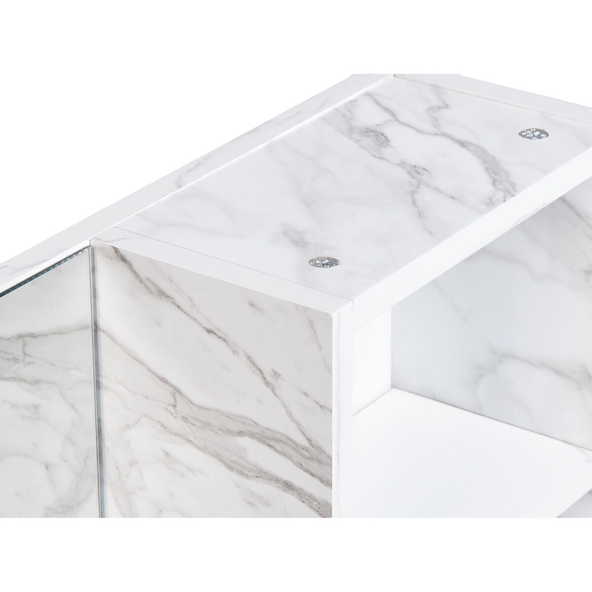 Szafka wisząca łazienkowa z lustrem JOINVILLE 60 cm 54 cm Biały marmur