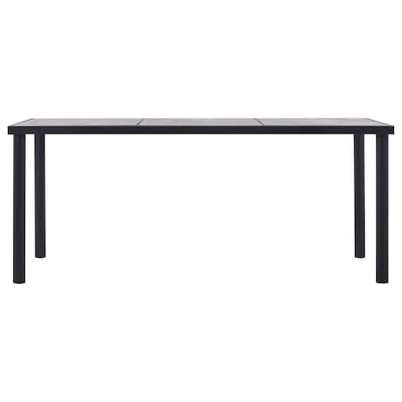 vidaXL Stół jadalniany, czarny i betonowy szary, 180x90x75 cm, MDF