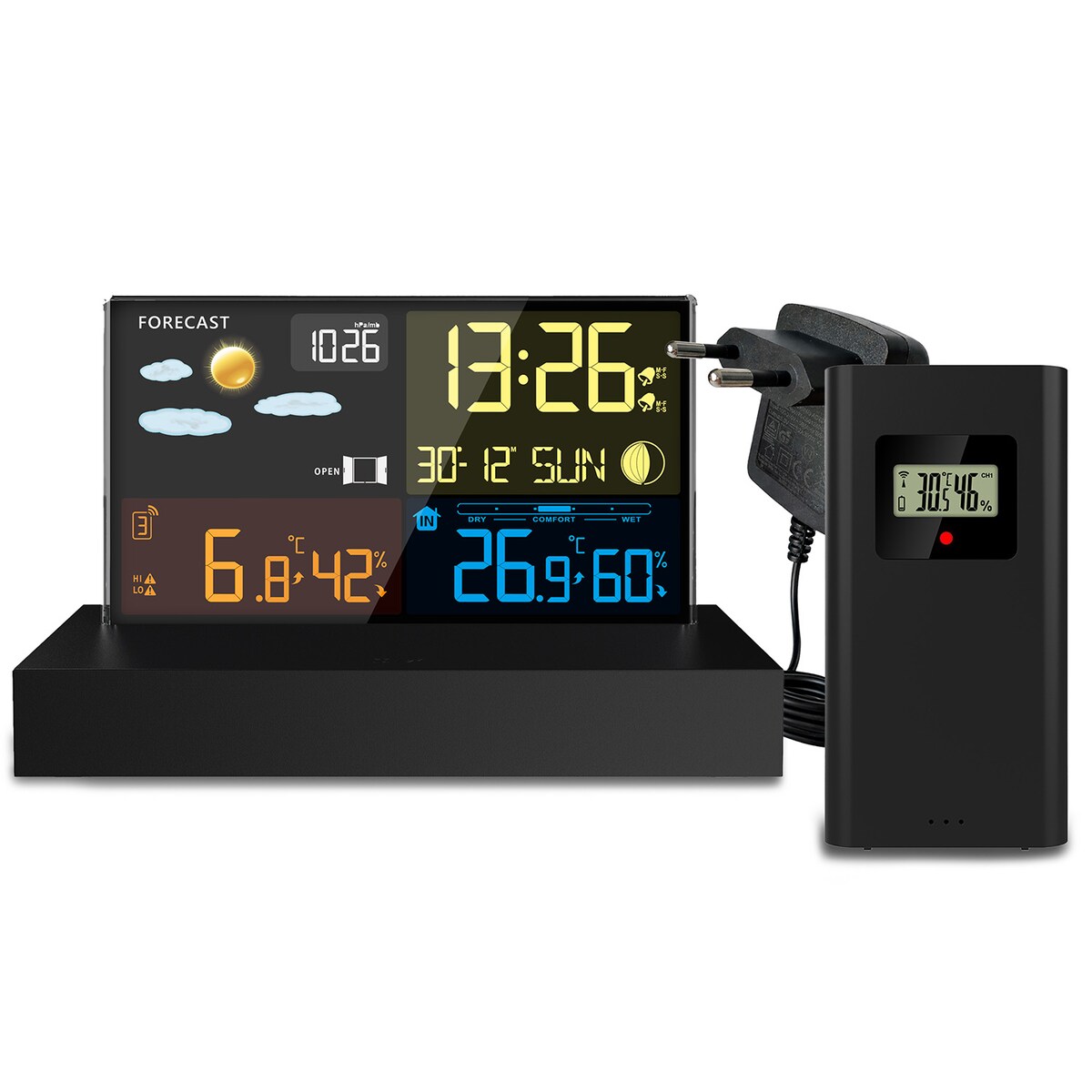 Stacja pogody Berdsen BD-912 bezprzewodowa cyfrowa higrometr DCF barometr