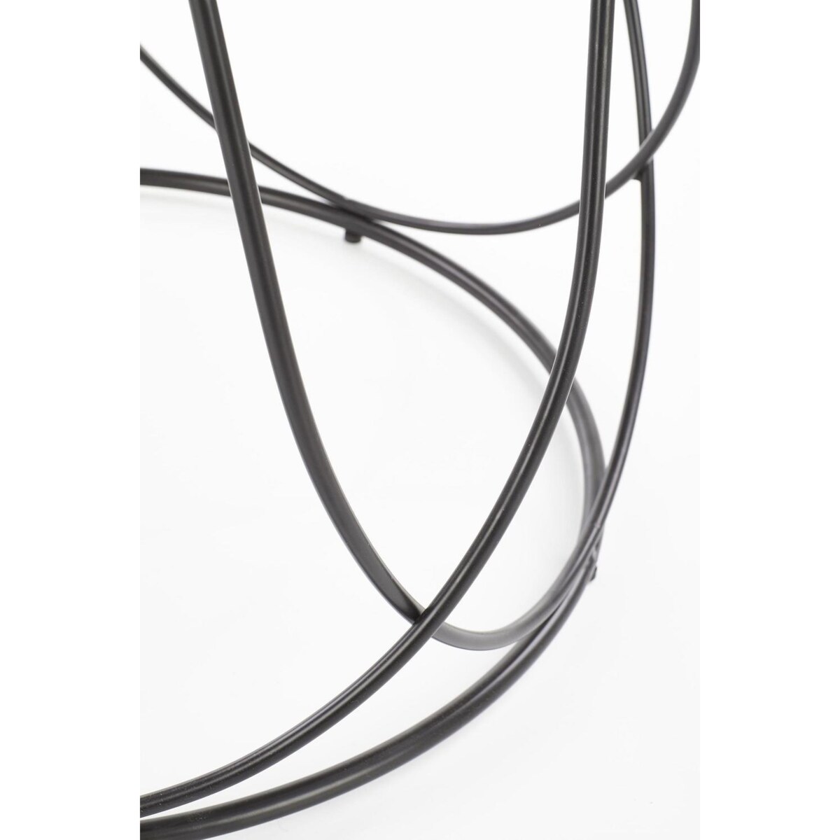 STOLIK KAWOWY Jenna 60x41 cm ORZECHOWY BLAT czarna stal