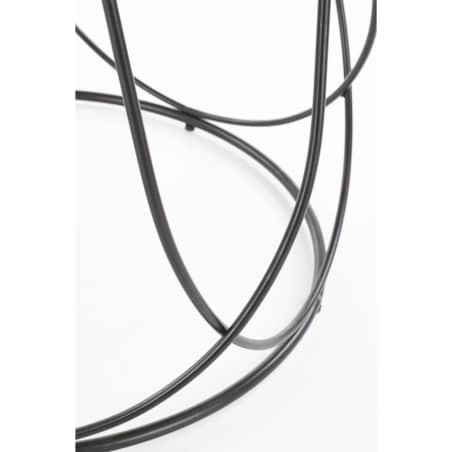 STOLIK KAWOWY Jenna 60x41 cm ORZECHOWY BLAT czarna stal