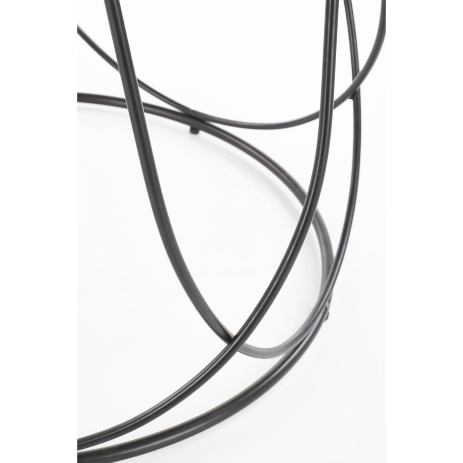 STOLIK KAWOWY Jenna 60x41 cm ORZECHOWY BLAT czarna stal