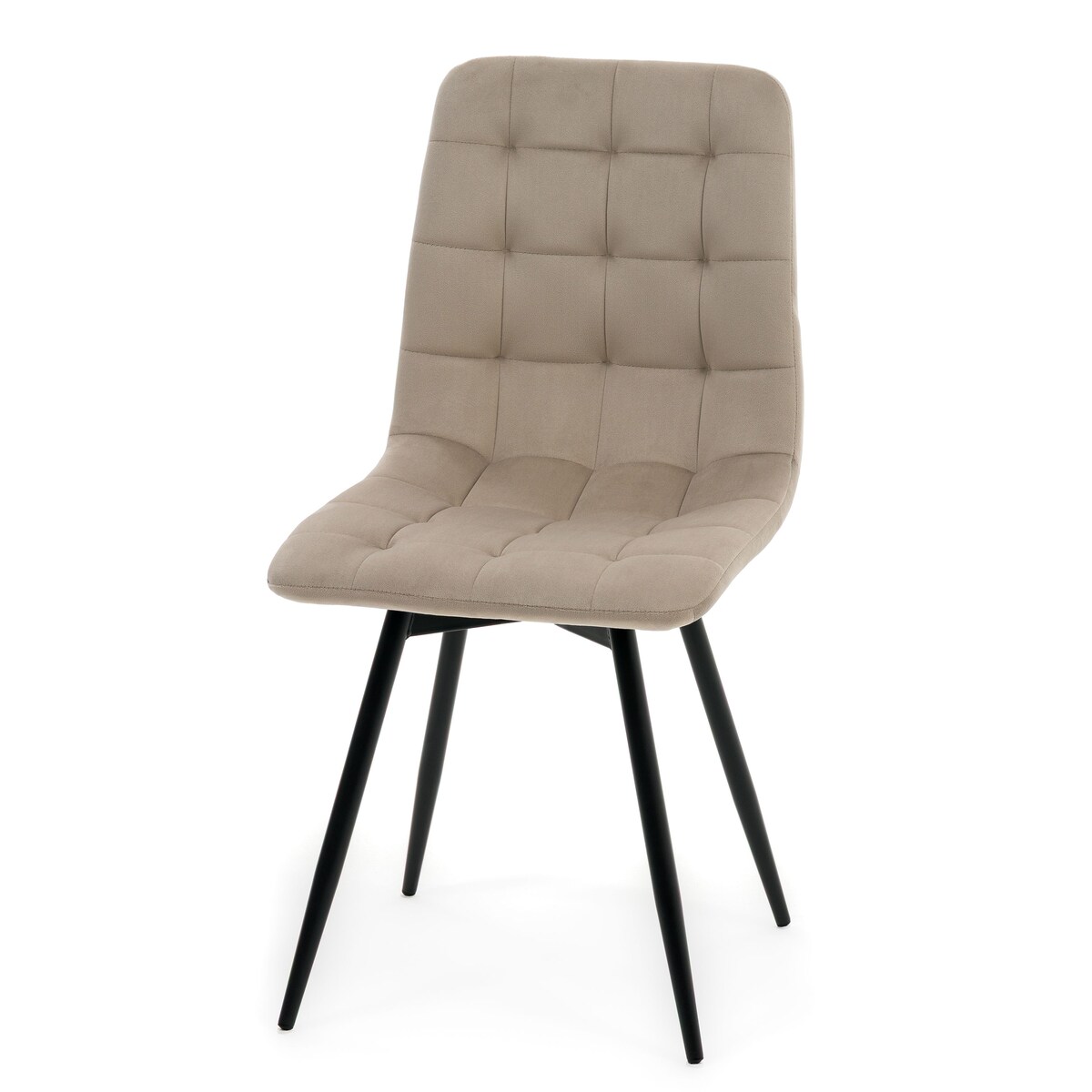 Krzesło tapicerowane obrotowe do salonu ARCO ciemnobeżowy welur