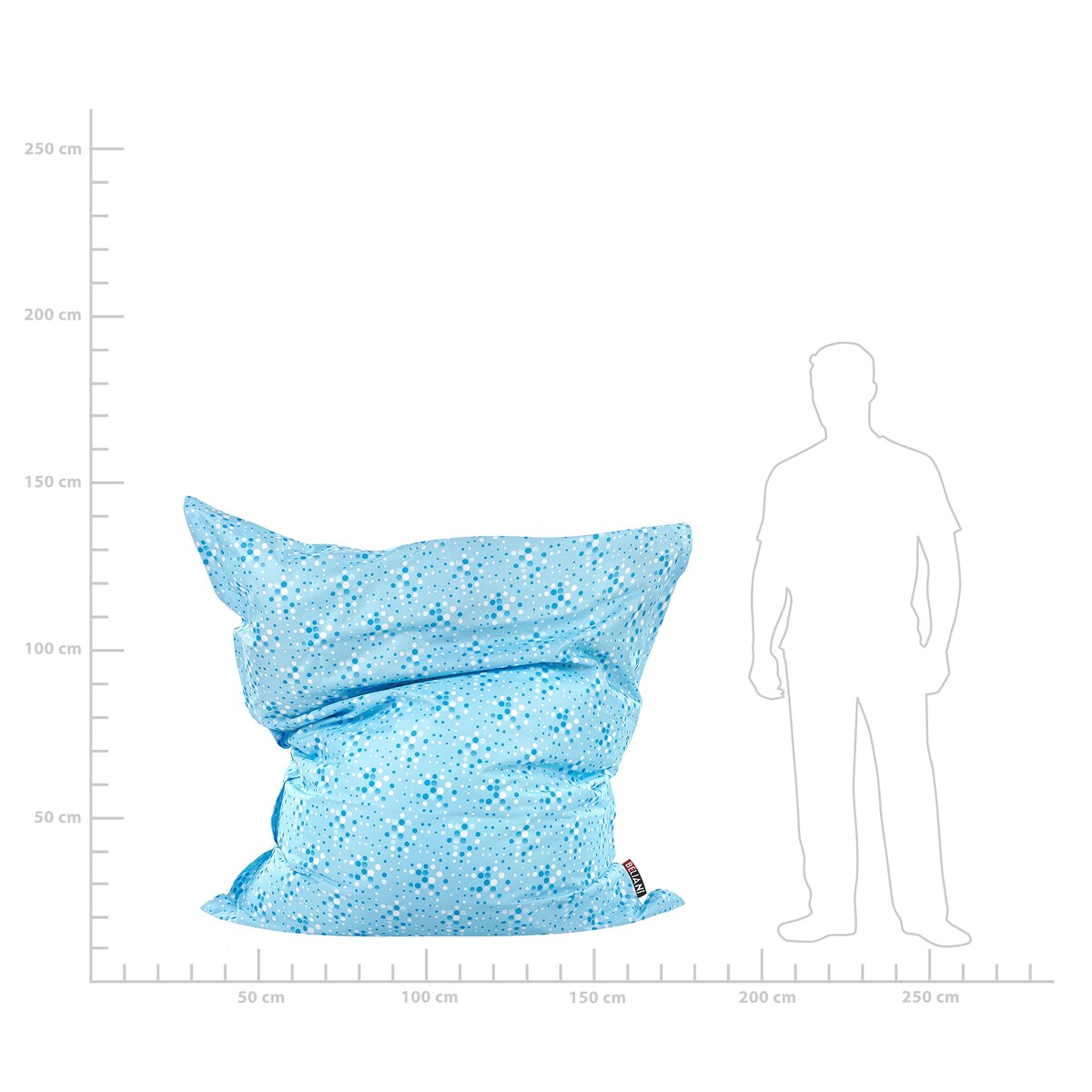 Pokrowiec na fotel worek FUZZY 140 cm 180 cm Niebieski