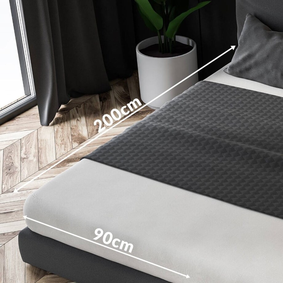 Prześcieradło z bawełny frotte z gumką 90x200 kolor szary PREMIUM