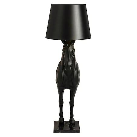 Podłogowa lampa salonowa HORSE S koń z abażurem czarny