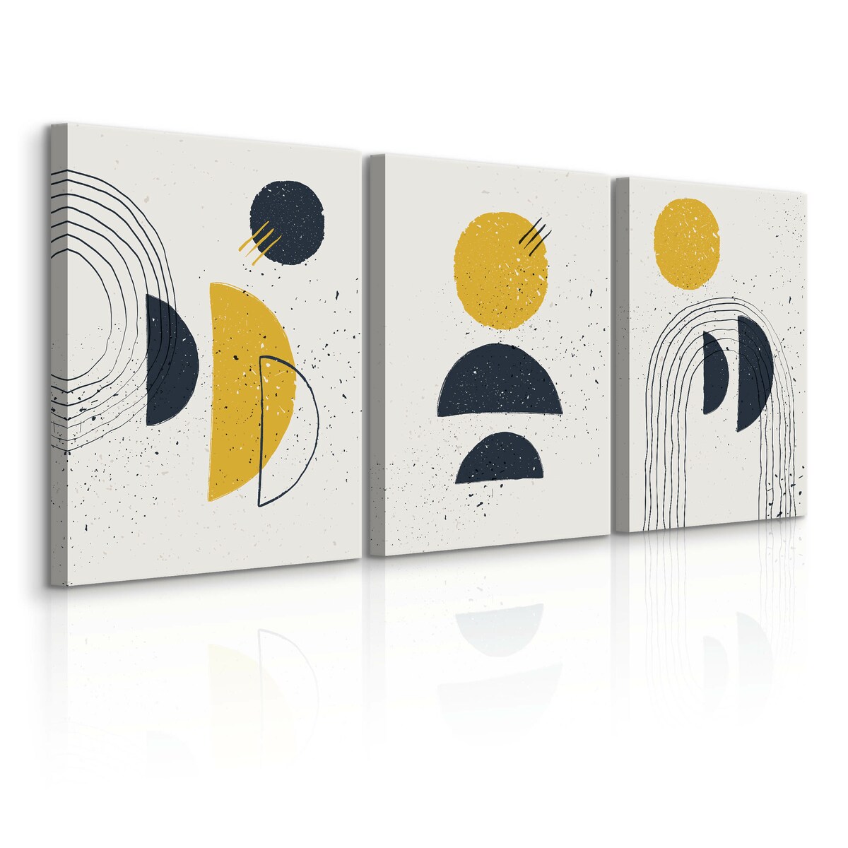 OBRAZY NA PŁÓTNIE SET ABSTRAKCJA FIGURY GEOMETRYCZNE STYL BOHO 90x40cm