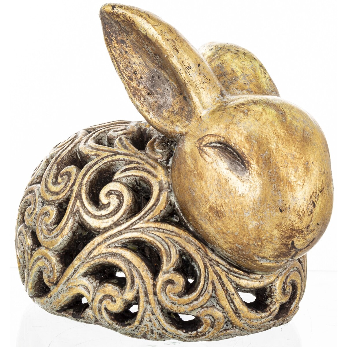 Dekoracja - królik ażurowy 21x17x25 cm ZŁOTY