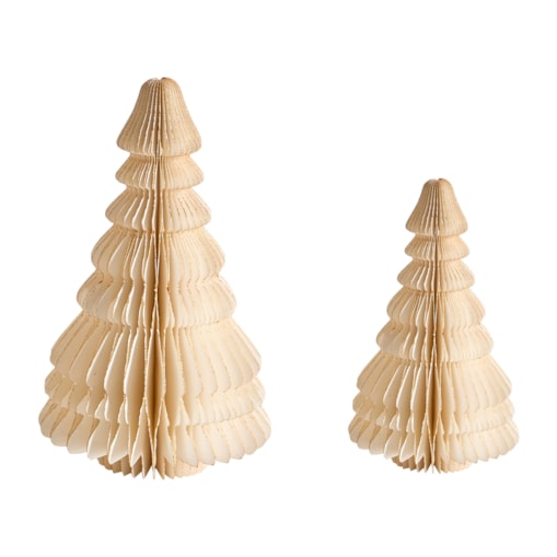 Zestaw 2 figurek dekoracyjnych SKJOMA Choinka 15/20 cm Beżowy