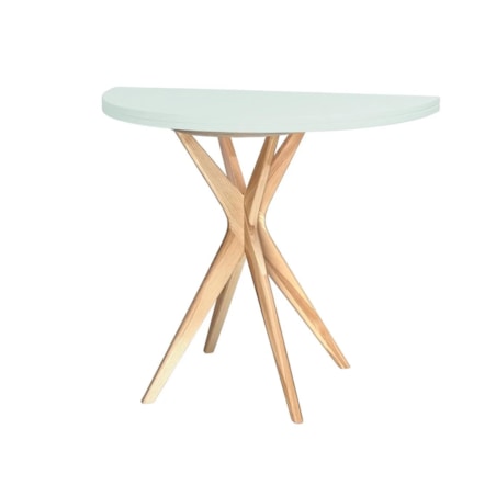 Stół półokrągły CUTTI 90x90 rozkładany miętowy/jesion
