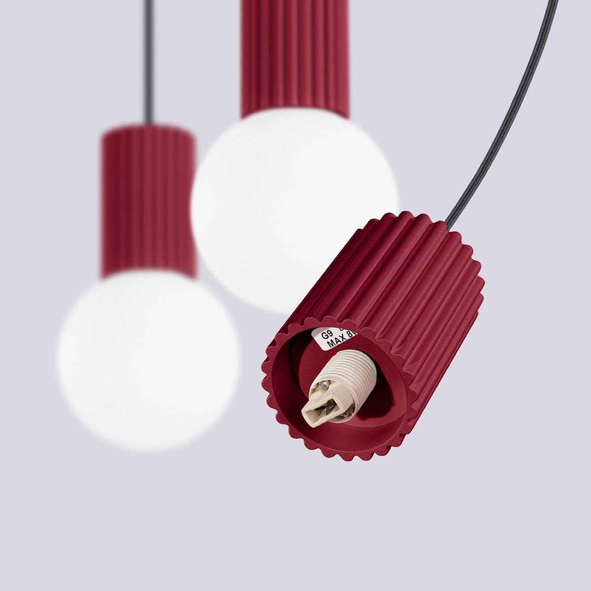 Lampa wisząca HALO 3L burgund
