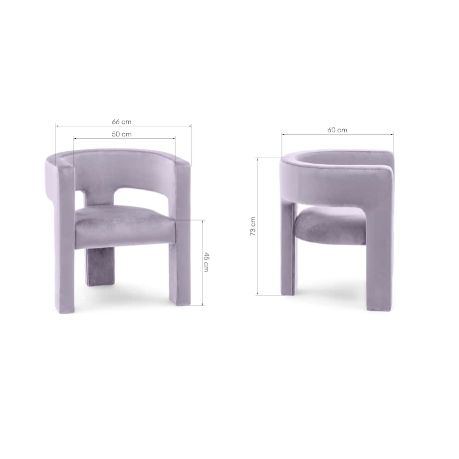 Fotel wypoczynkowy aksamitny liliowy Tiana