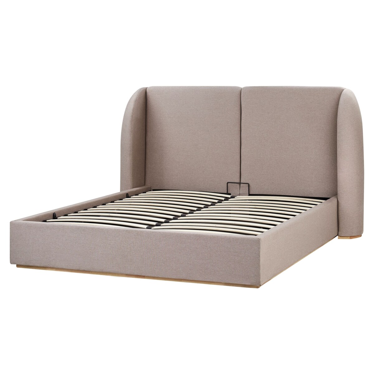 Łóżko z pojemnikiem MONESTIER 160 x 200 cm Beżowoszary